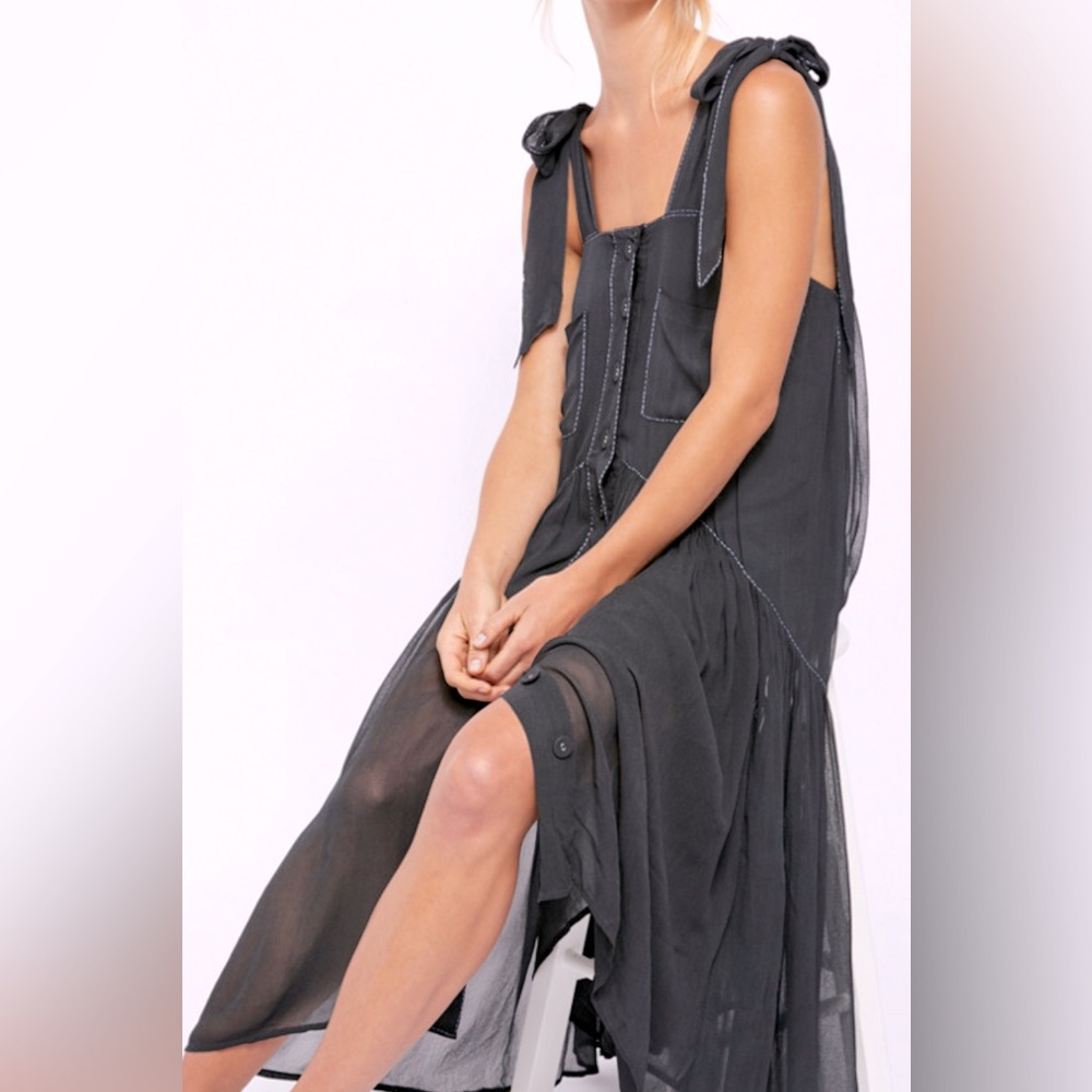 Free People Lou Lou utility midi dress NEW with defects